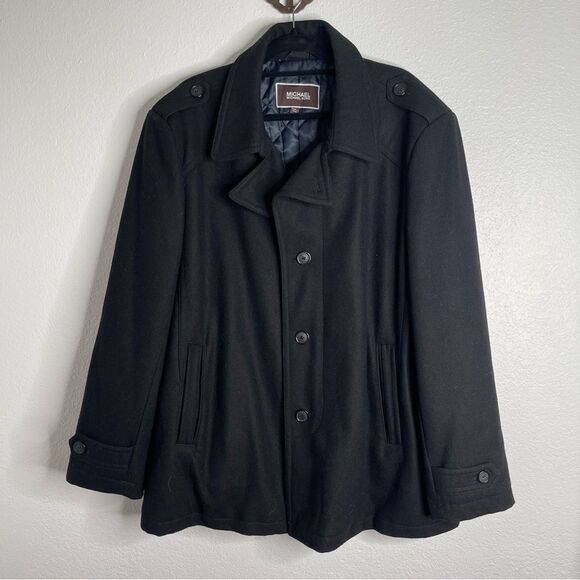 Michael Kors Black Wool Coat Size 2XL - Picture 1 of 4